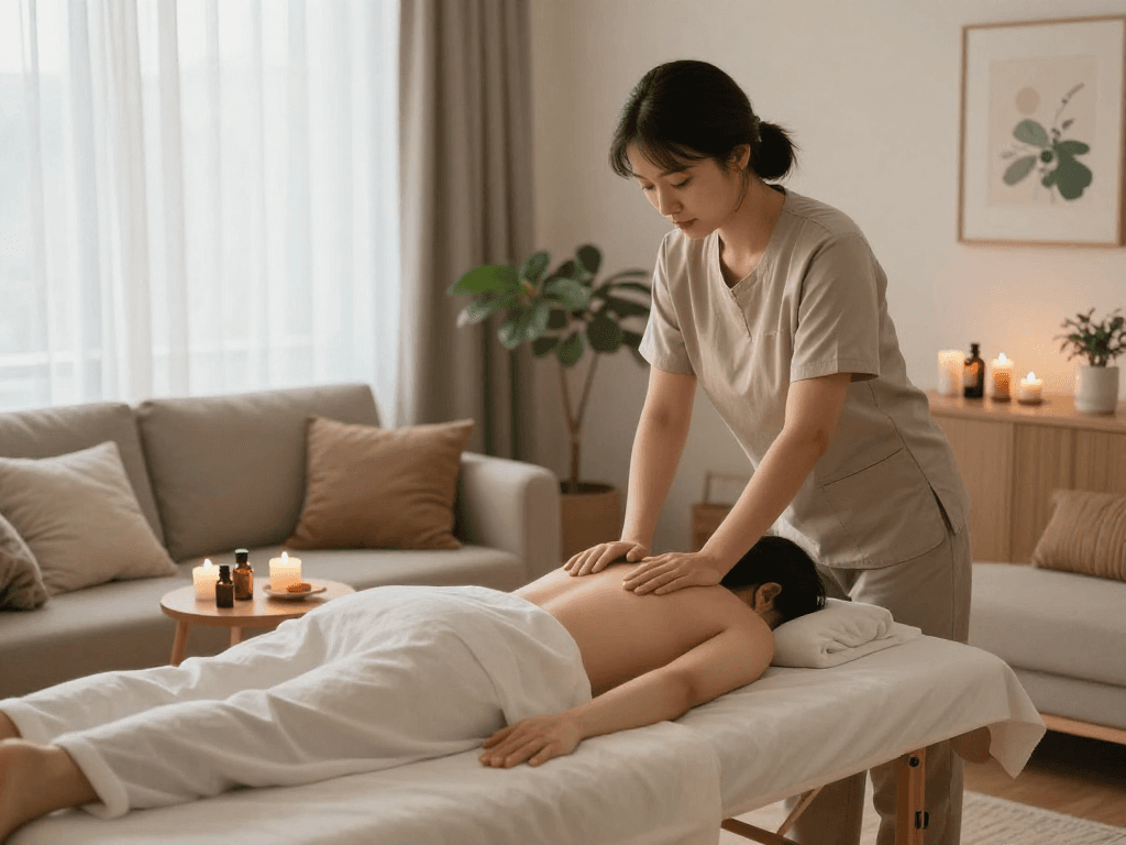 Experience a tranquil 잠실출장마사지 in a serene home environment with a professional therapist.
