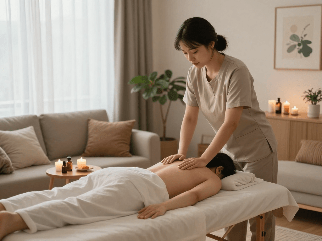 Experience a tranquil 잠실출장마사지 in a serene home environment with a professional therapist.