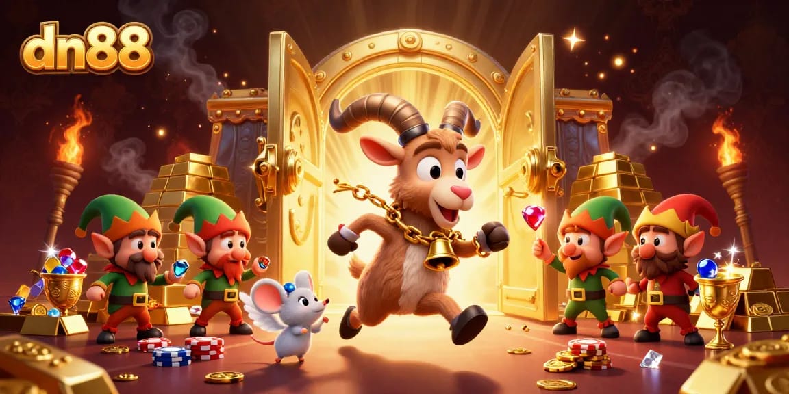 Engage in thrilling live casino action at dn88, showcasing cartoon characters in a vibrant 3D setting.
