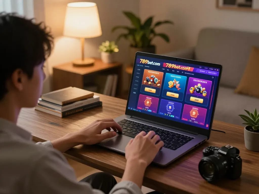 Engaging home gaming scene on 789betcom, showcasing online betting strategy and comfort.