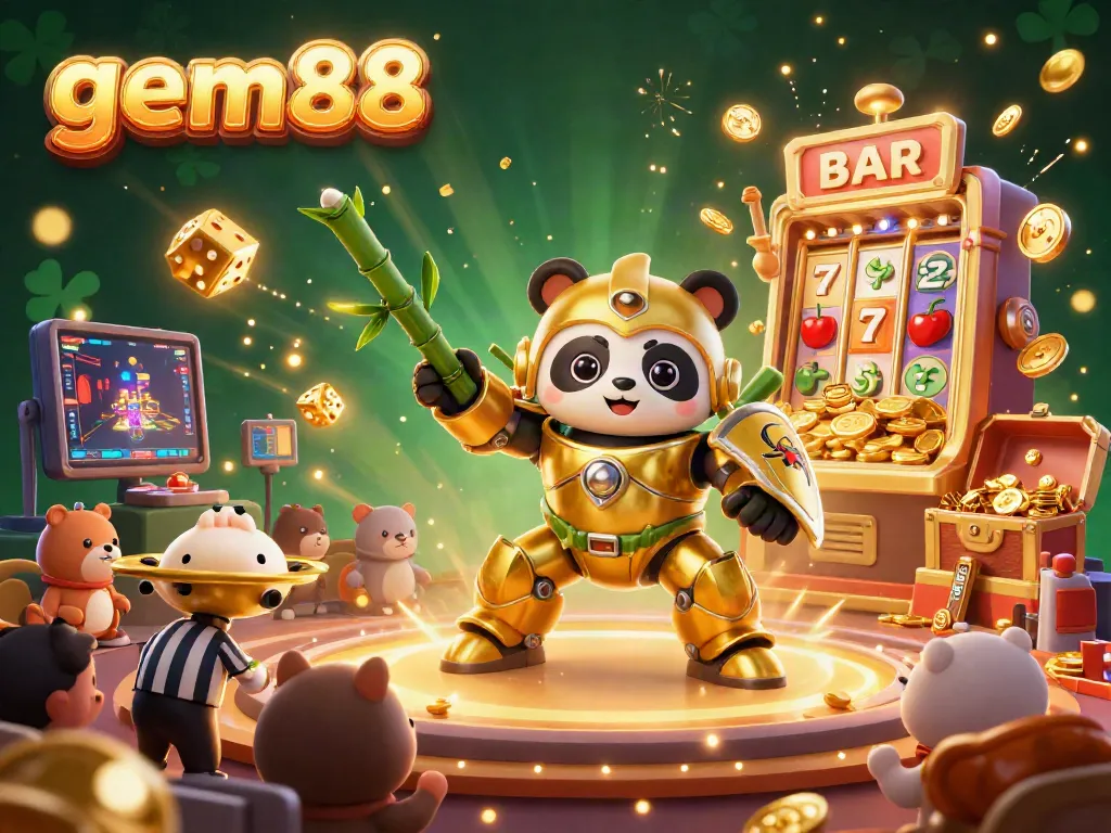 Experience the thrilling world of gem88 with an immersive 3D casino scene featuring excitement-rich game elements.