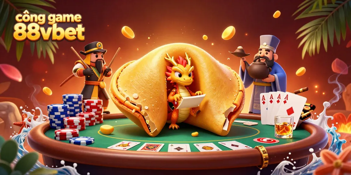 Cổng game 88vbet nơi trải nghiệm thú vị với hình ảnh sinh động của rồng và bánh fortune vàng.