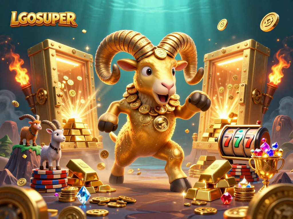 Experience thrilling gameplay with LGOSUPER's golden treasures and dynamic slot reels.