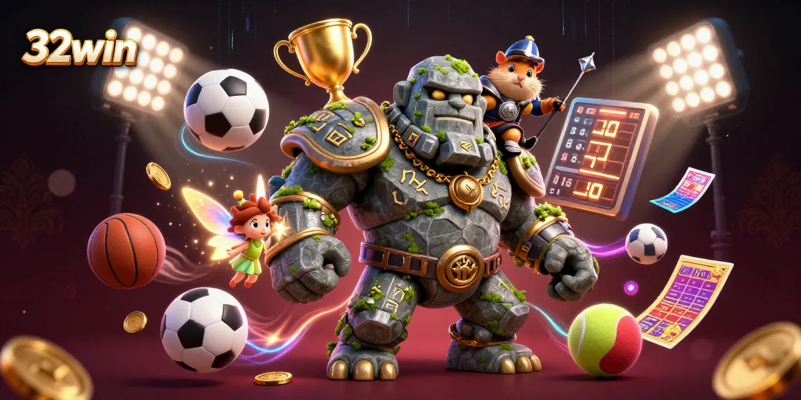 Engage with the thrilling world of 32win sports betting featuring 3D characters and dynamic game elements.