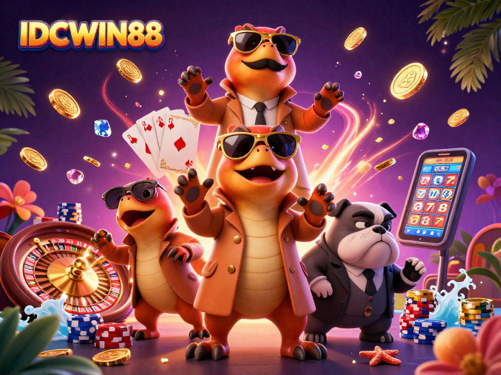 Watch three raptors in a trench coat humorously attempt to enter a VIP lounge at IDCWIN88 casino.