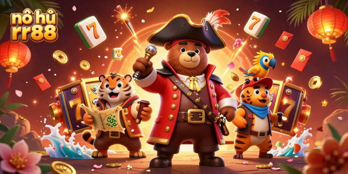 Experience nổ hũ rr88 with slots, jackpots, and dynamic gaming elements in a vibrant 3D scene.