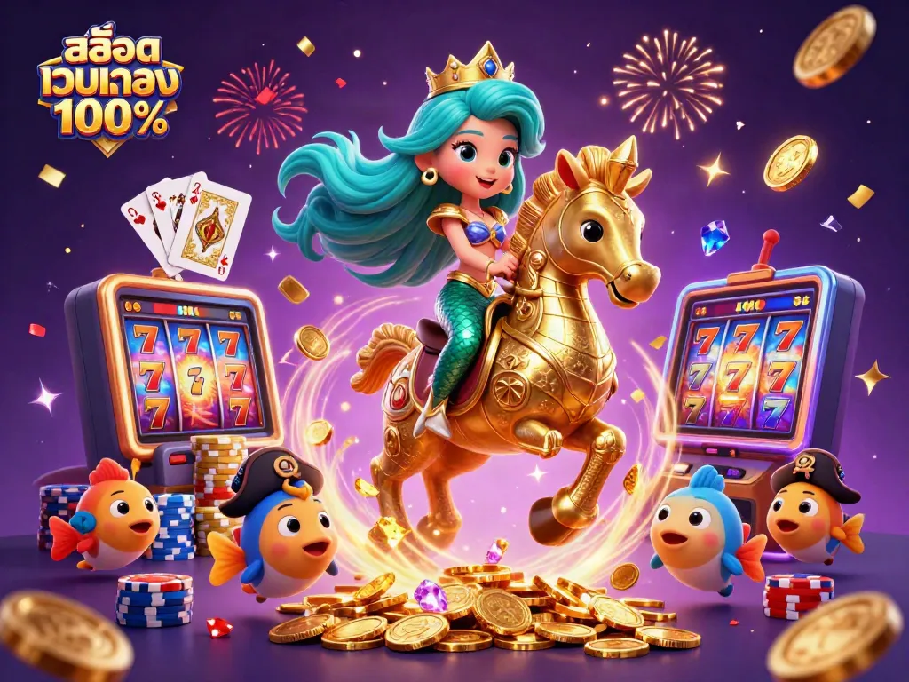 สล็อตเว็บตรง100% สัมผัสสีสันคาสิโน 3D จากเจ้าหญิงเงือกและม้าทองคำ