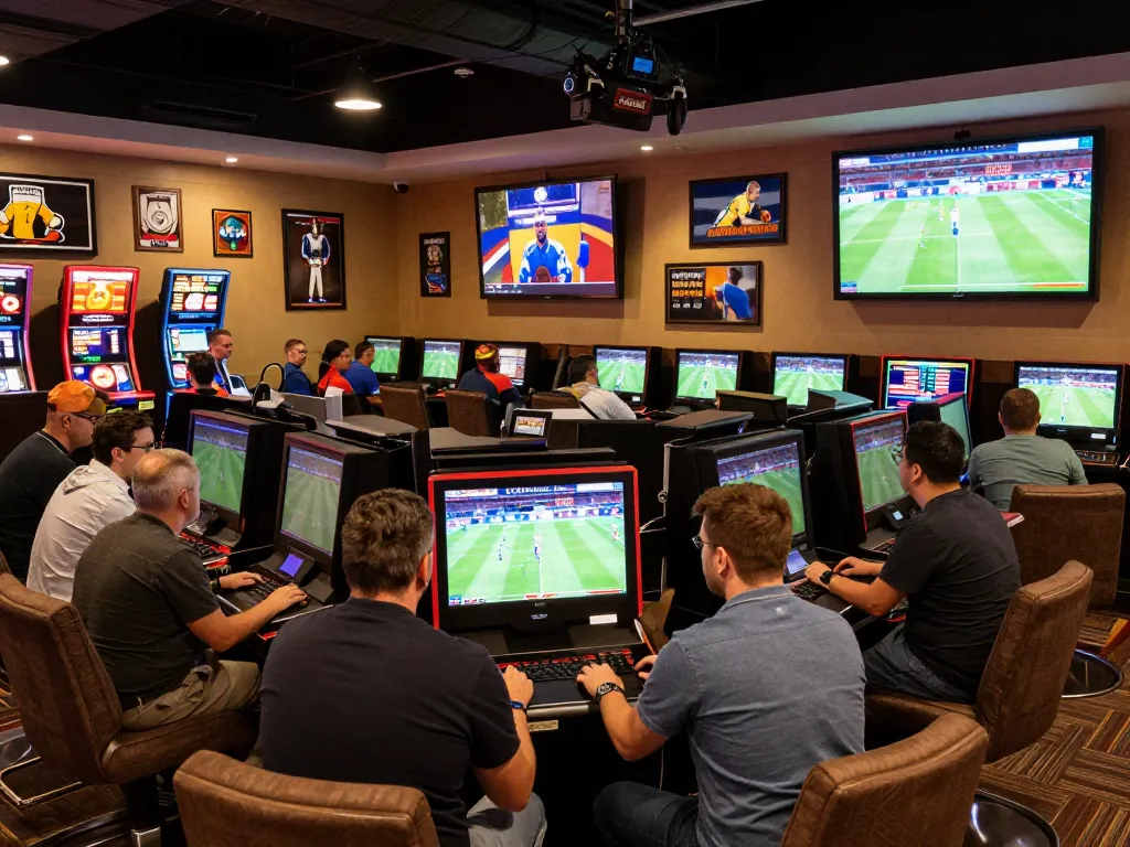 Engaging bettors analyzing sports odds at the kèo nhà cái for strategic betting decisions
