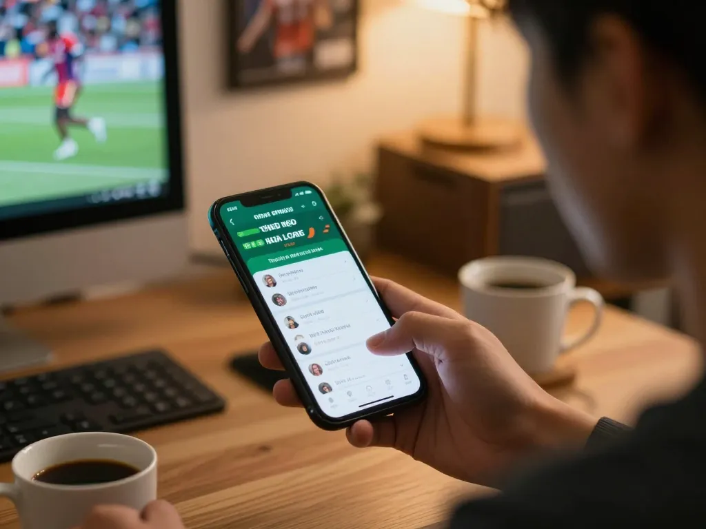 Engaging in betting strategies using tỷ lệ kèo nhà cái on mobile app in a cozy home office