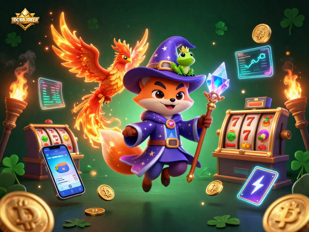 Experience thrilling gameplay with IDC88JOKER, featuring magical elements and rich casino visuals.