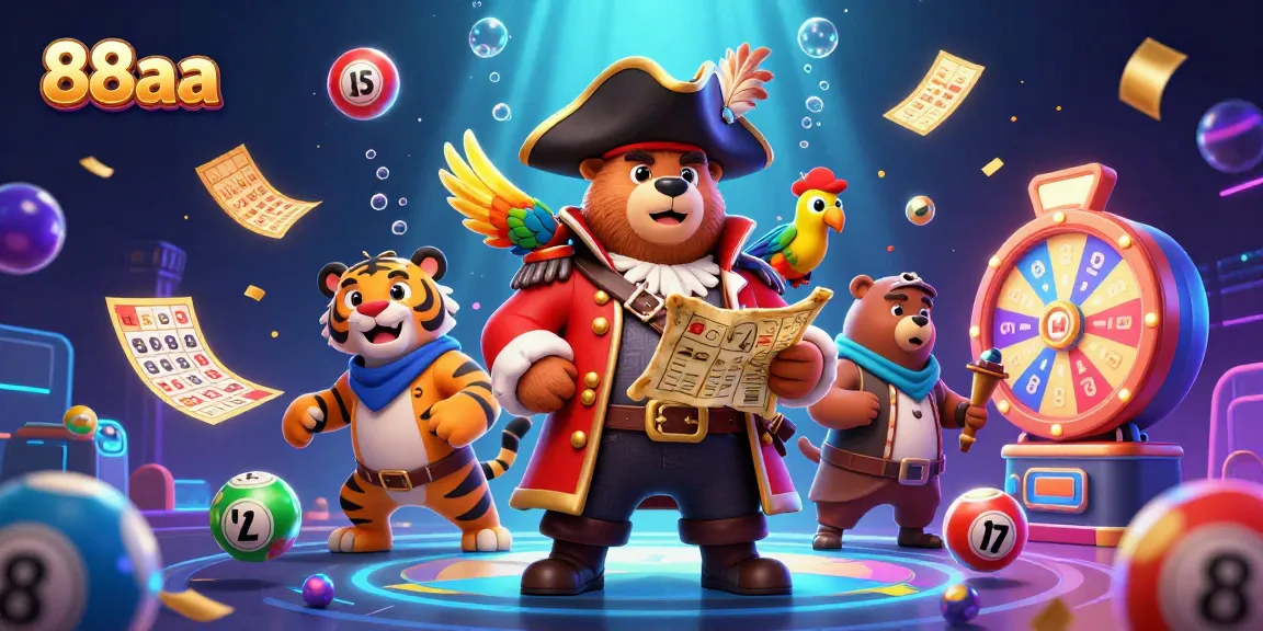 Engage in exciting 88aa casino adventures with colorful lottery elements and vibrant characters.