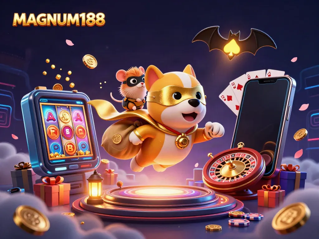 Experience winning adventures with MAGNUM188 as a superhero dog and hamster explore gaming thrills