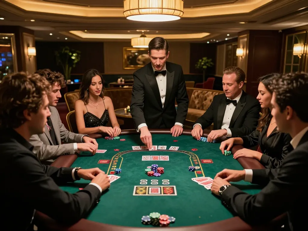 Engaged players at weddingshopworld discussing strategies during a thrilling blackjack game.