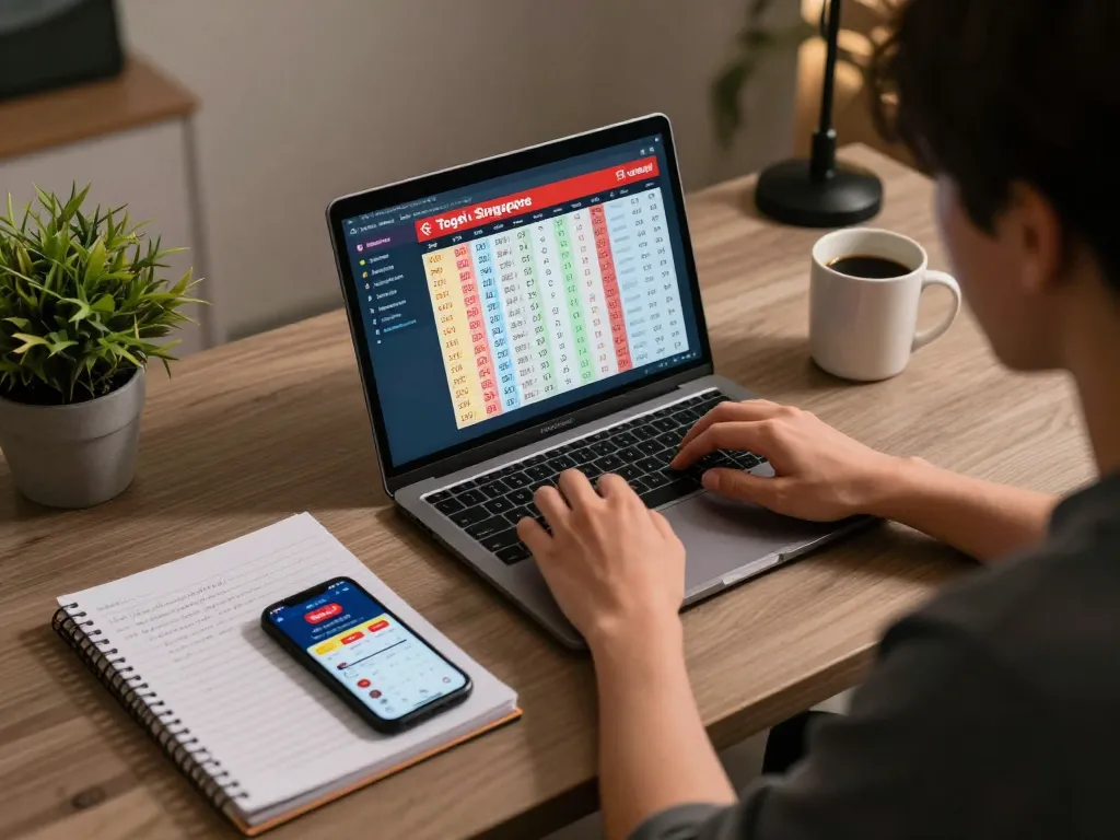 Engaging online gaming with keluaran sgp results displayed on laptop screen, emphasizing responsible gambling and strategy.