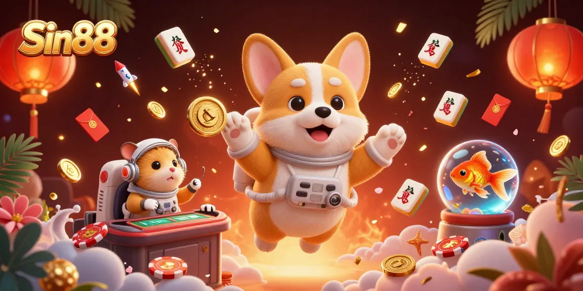 Experience Sin88 in a vibrant space casino with floating coins and a futuristic atmosphere.