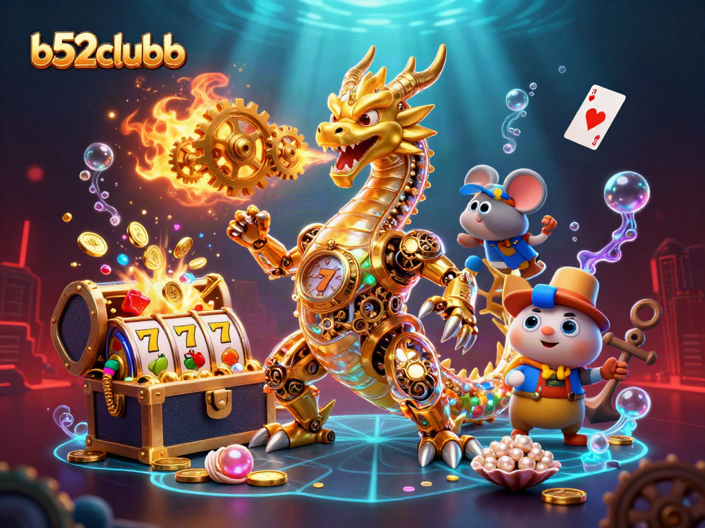 Experience thrilling b52clubb gameplay with a vibrant dragon and exciting casino elements.