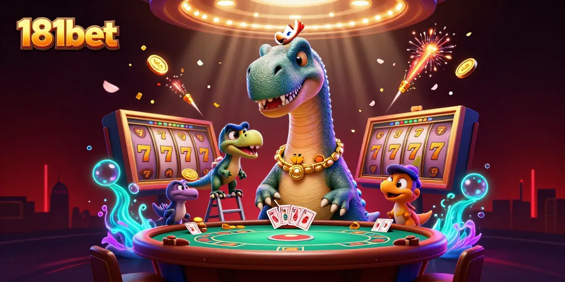 Experience excitement with 181bet as a cartoon brontosaurus and clever raptor bring casino fun to life.