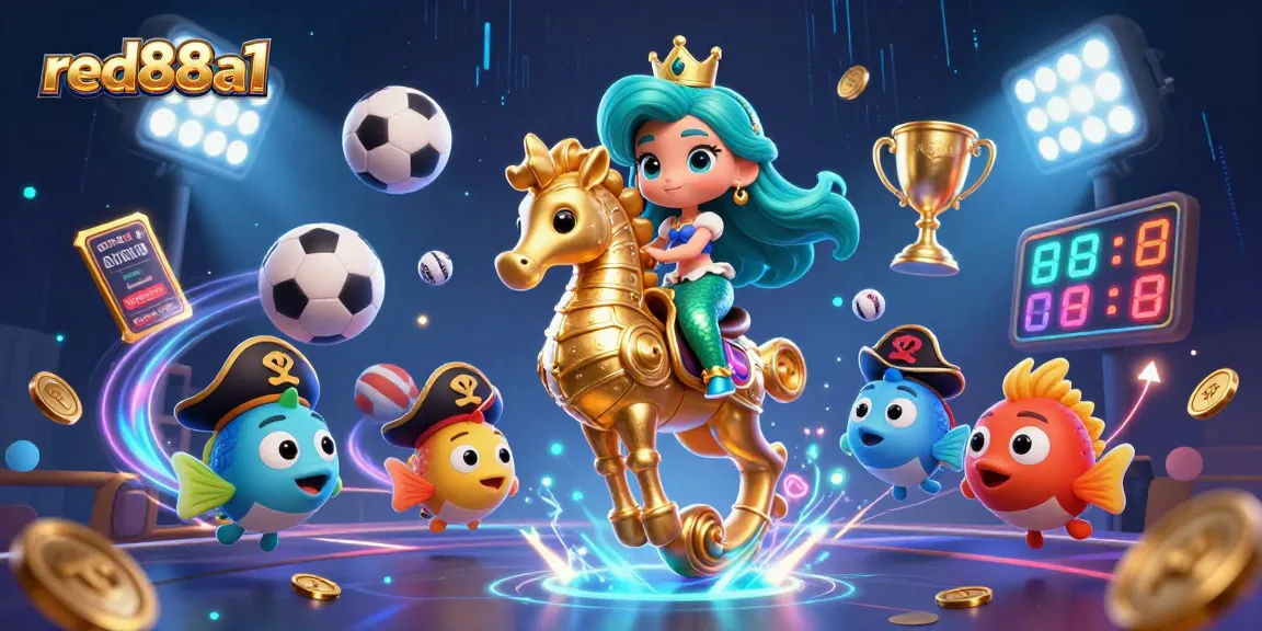 Place your bets with red88a1 as the mermaid princess and seahorse inspire immersive gaming adventure.