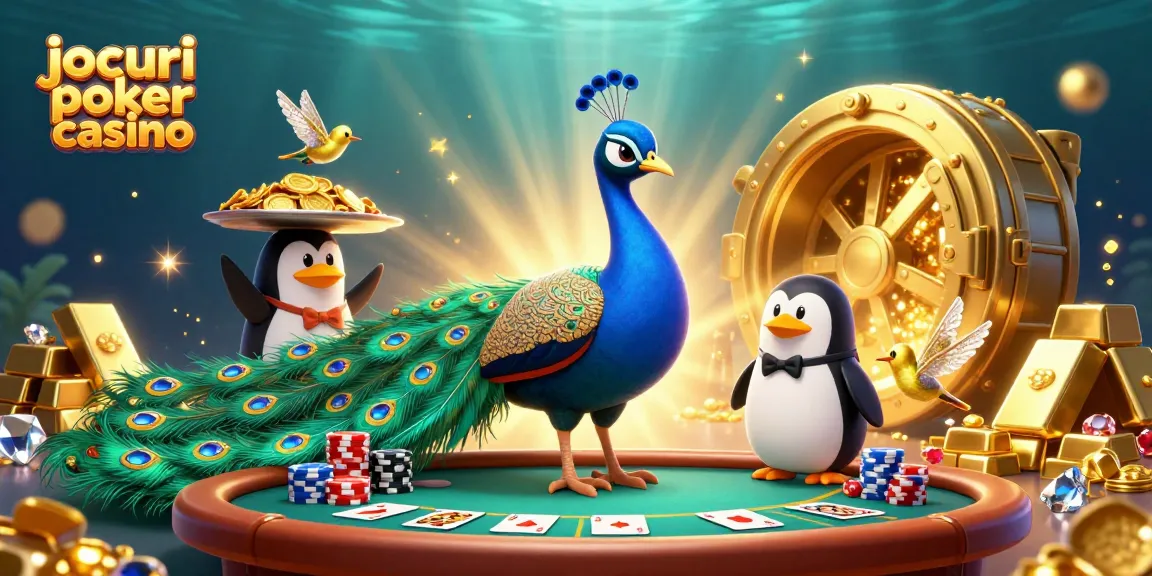 Joacă jocuri poker casino alături de personaje colorate în scenă plină de bogății și distracție!
