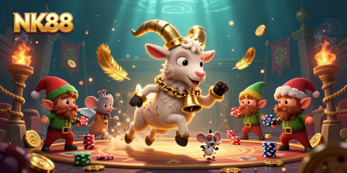 Experience vibrant gambling action at NK88 with a Krampus-themed casino layout.
