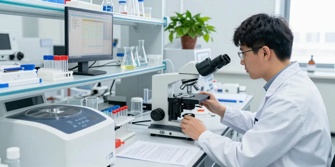 Retatrutide for sale Canada represented in a modern lab with researchers analyzing peptide samples and advanced equipment.