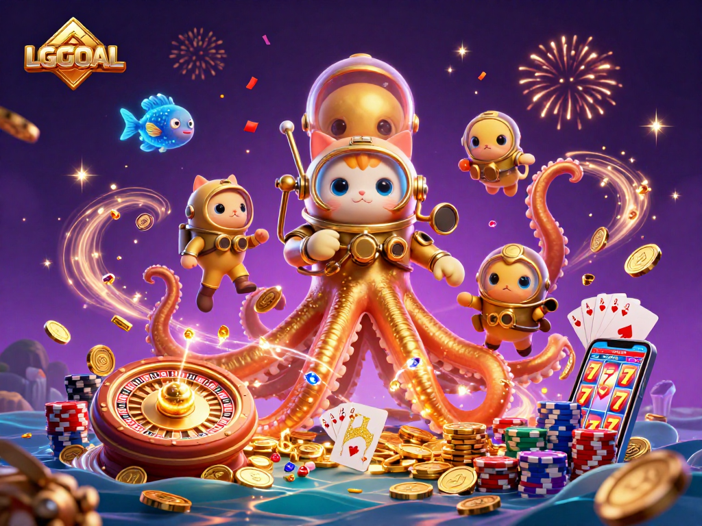 Engage in thrilling gaming adventures at LGOGOAL with a vibrant treasure scene featuring unique casino elements.