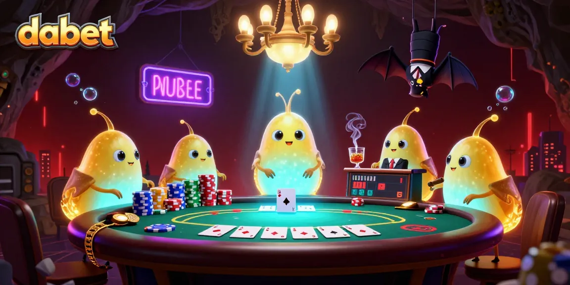 Dabet illuminates the vibrant cave casino as glowworms animate the gambling scene.