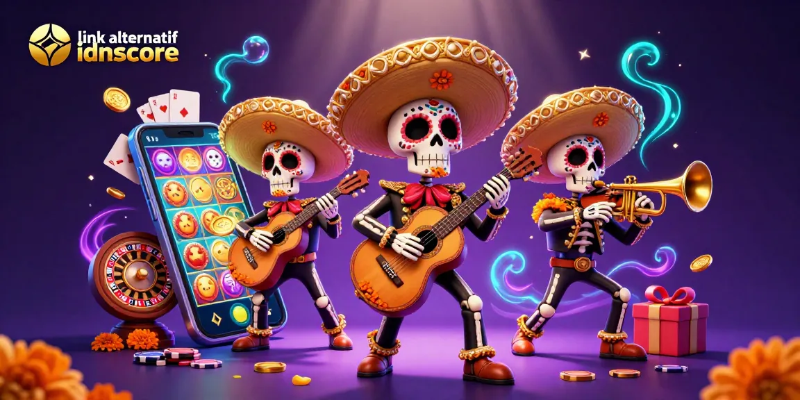 Experience thrilling gameplay with link alternatif idnscore as colorful mariachis celebrate winning moments.