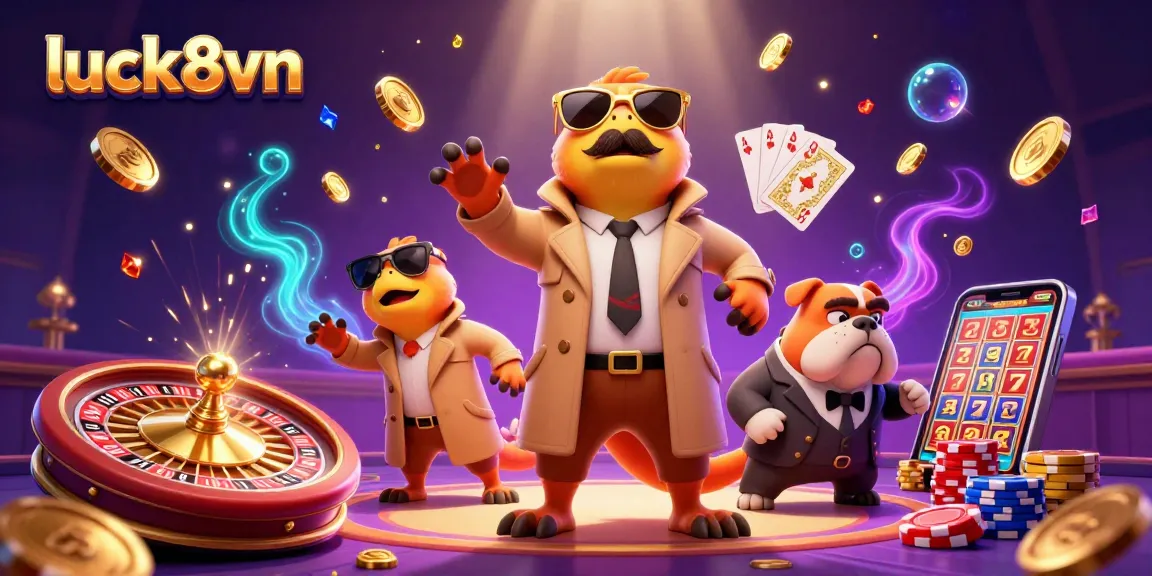 Experience the fun at luck8vn with playful raptors in a casino setting surrounded by riches and excitement.
