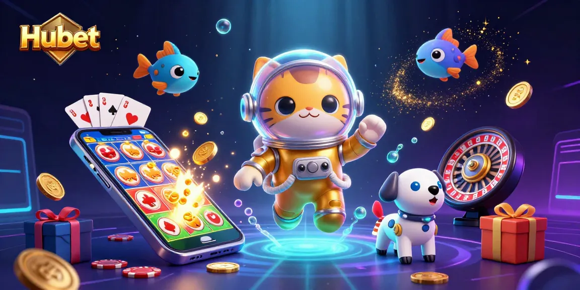 Experience Hubet with an exciting cosmic-themed casino adventure featuring vibrant slots and characters.