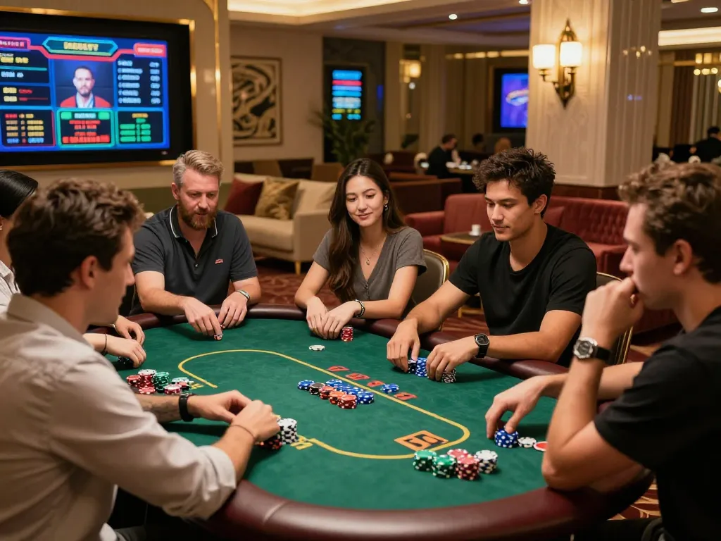 Exciting gameplay at 99exch online casino with diverse players engaged in thrilling live dealer games.