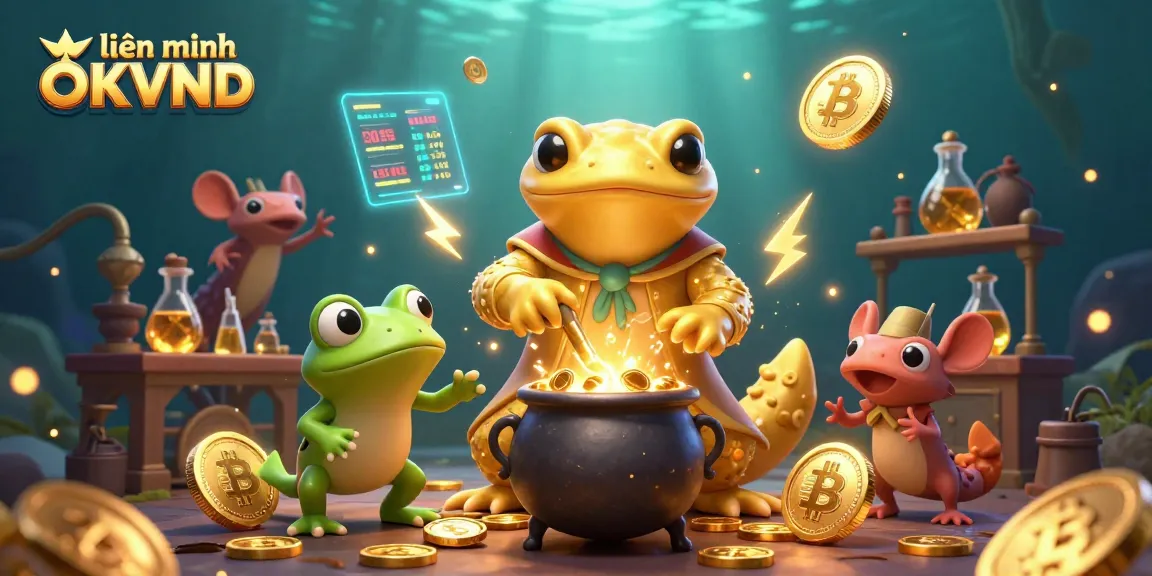 Join the action at liên minh OKVND with dynamic 3D illustration of an alchemist creating wealth.