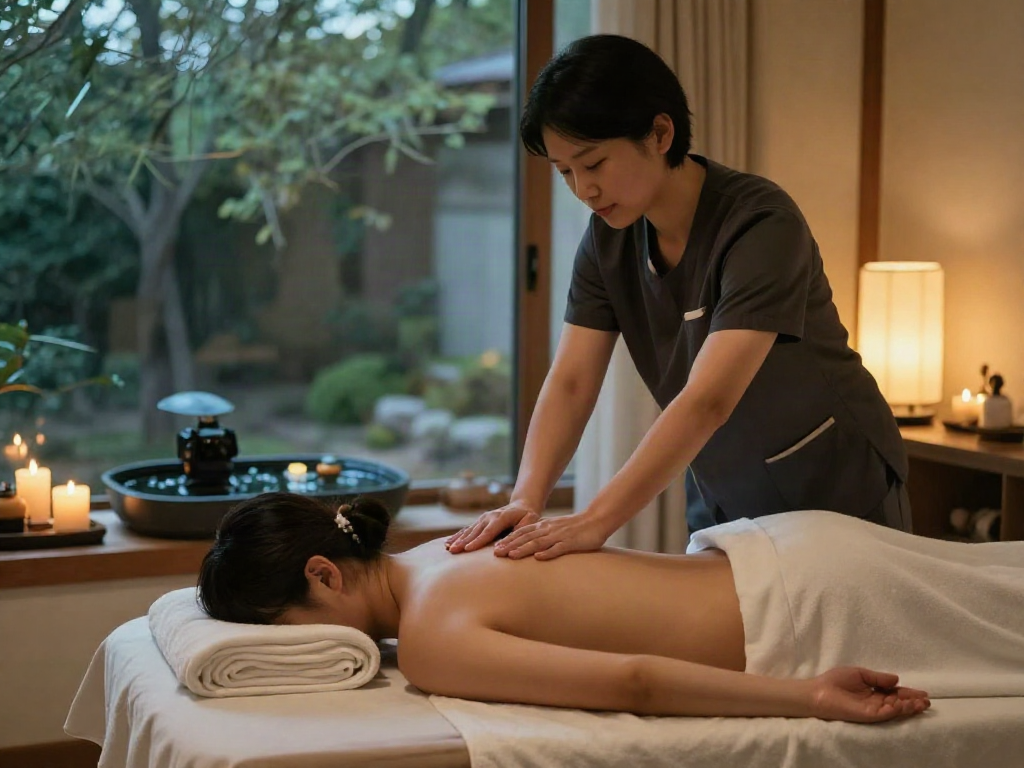 Therapist delivering 서대문출장마사지 to a client in a serene home setting with calming ambiance.