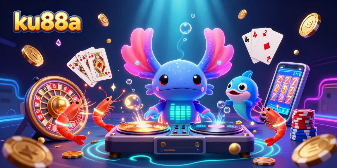 Spin to win with ku88a in a dynamic 3D underwater casino scene filled with vibrant game elements.