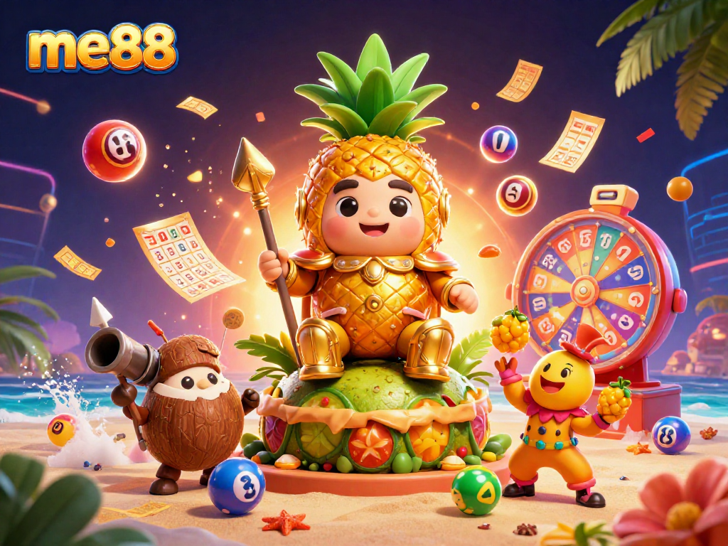 Experience thrilling gameplay at me88 with vibrant characters and dynamic lottery elements.