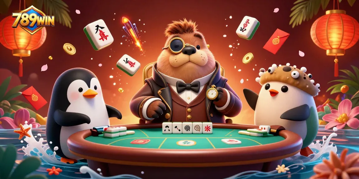 Engage with 789WIN's thrilling poker showdown featuring underwater characters and festive elements.
