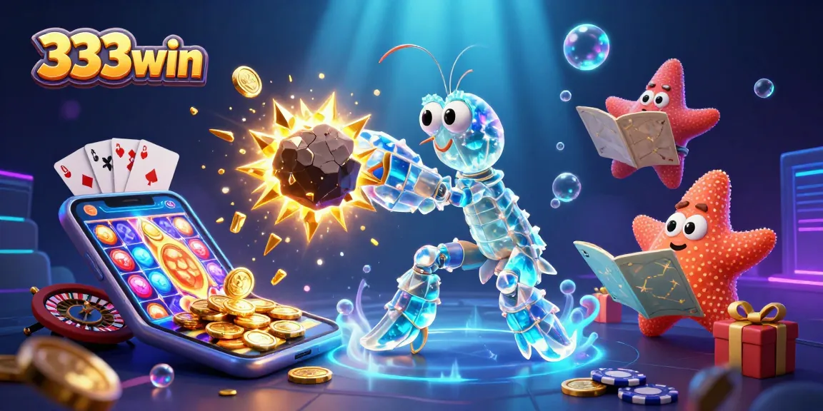 Engage with thrilling 333win adventures as the mantis shrimp bursts through an asteroid scattering golden gems.