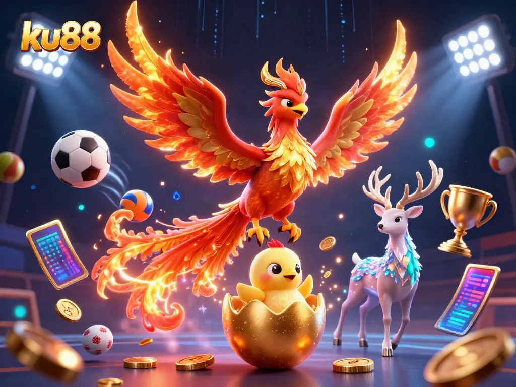 Engage in thrilling games at ku88 with a majestic phoenix and sports excitement