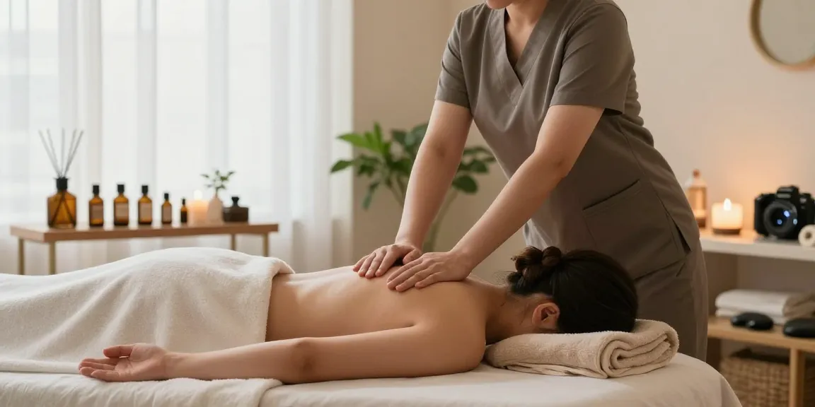 의왕출장마사지 treatment in a tranquil wellness studio with soothing ambiance.