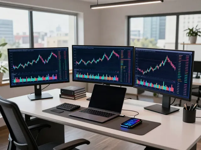 Watch live updates in cryptocurrency trading setup featuring advanced technology and secure digital wallets.