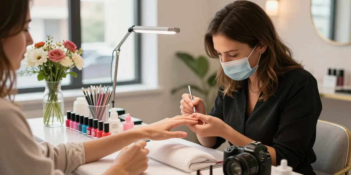 Manicure at Paradise Nail Beauty using 100% disposable tools for hygienic service