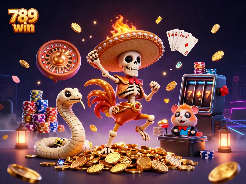 Experience the excitement of a 789 win victory dance with unique casino characters and dynamic game elements.