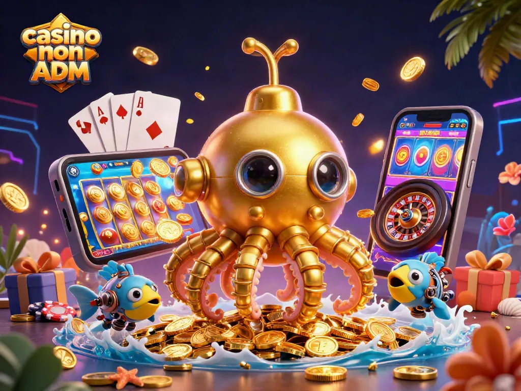 Gioca nei migliori casino non ADM con premi e giochi ricchi in un'illustrazione vibrante.