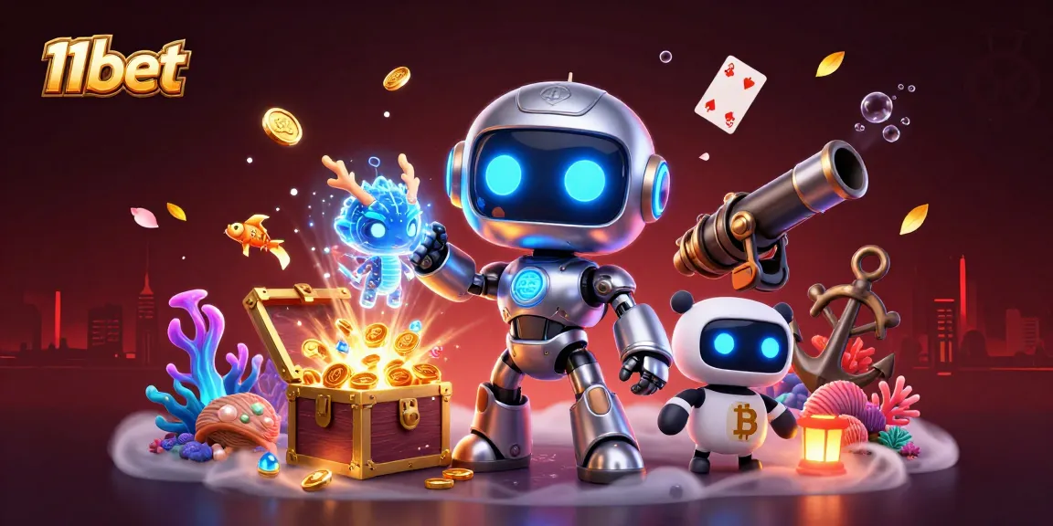 Experience thrilling gaming adventures with 11bet's dynamic casino scene featuring vibrant characters and rich elements.