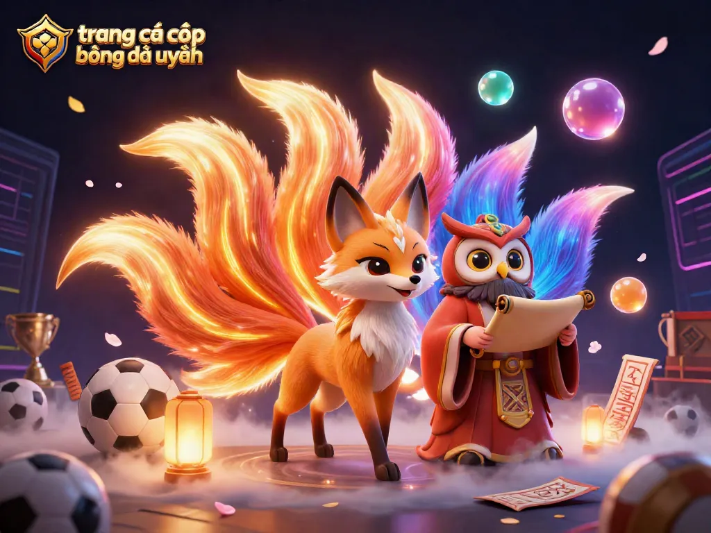 Cá cược bóng đá uy tín với hình ảnh hoạt hình và quả bóng đá, tạo cơ hội thắng lớn.