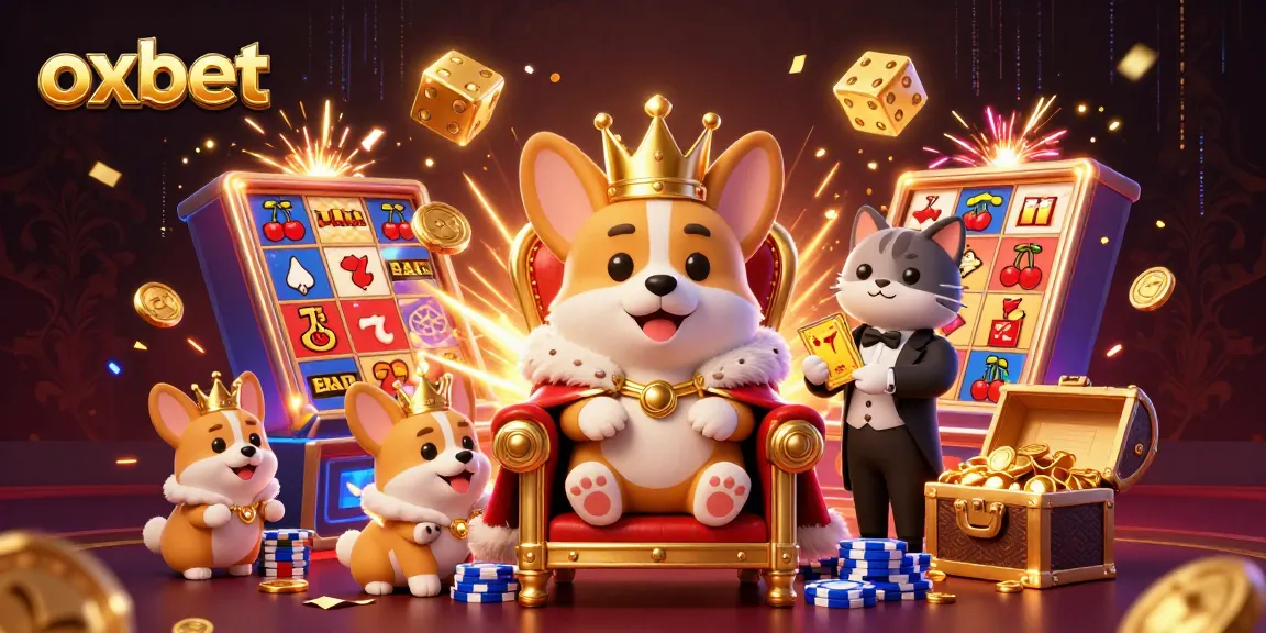 Spin and win big at Oxbet Casino with a colorful and dynamic 3D illustration of gaming excitement.