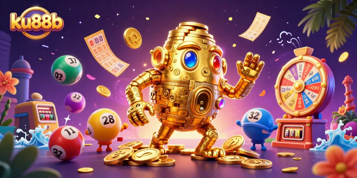 Spin to win with ku88b as a dynamic golden golem embodies the thrill of gambling.