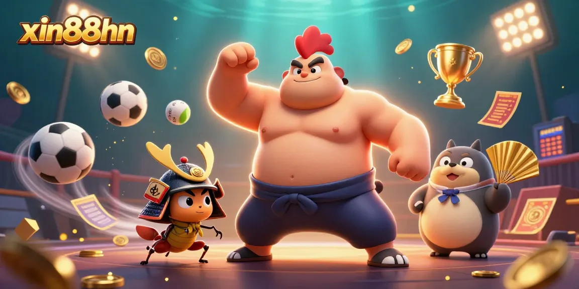 Bet on exciting adventures with xin88hn in an action-packed, vibrant casino scene.