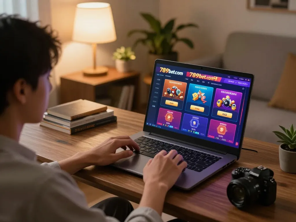 Engaging home gaming scene on 789betcom, showcasing online betting strategy and comfort.