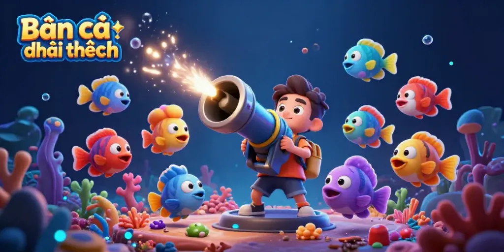 Engage with Bắn cá đổi thưởng as players shoot vibrant sea creatures in this lively underwater casino.